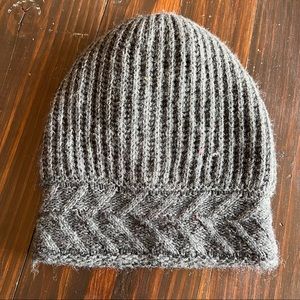 Fratelli Grey Beanie Hat mohair wool adult size